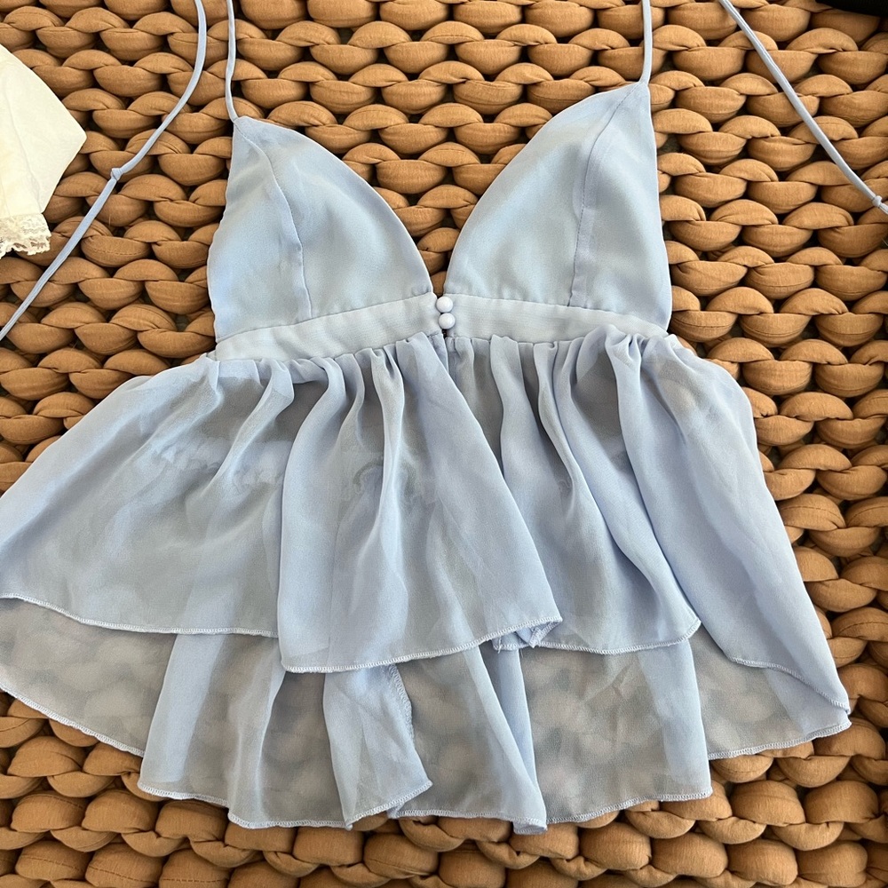 Elegant blue top